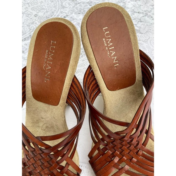 Lumiani Brown Leather & Suede Heels‎ Size 8 - Picture 7 of 11